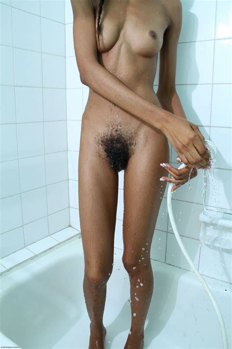 hairy skinny ebony takes a shower photo gallery porn pics