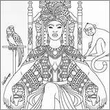 Coloring Pages Goddess Adult Adults African Princess American Print Colouring Printable Book Drawings Sheets Color Girls Books Africa Kids Queen sketch template