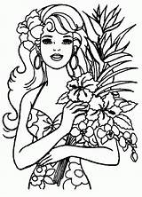Coloring Pages Hawaiian Barbie Hawaii Girl Shirt Vacation Island Popular Clip Getcolorings Coloringhome Kids sketch template