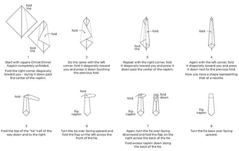 necktie napkin folding instructions