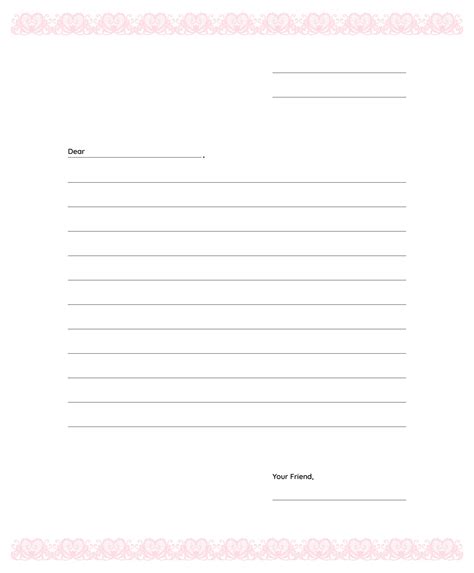 printable letter writing templates