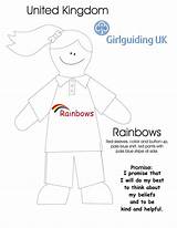 Colouring Promise Guides Brownie Rainbows Girlguiding Brownies sketch template
