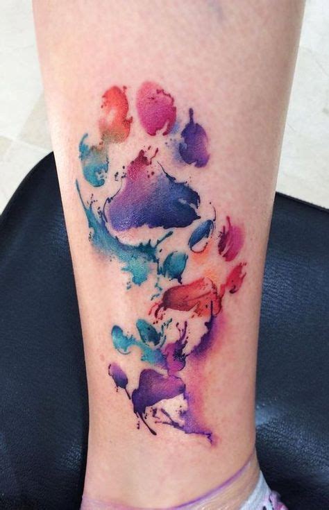 100 Most Beautiful Watercolor Tattoo Ideas Pawprint Tattoo Print