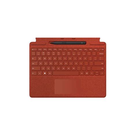 microsoft surface pro   surface pro  signature keyboard  surface slim   poppy red