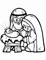 Nativity Scene Coloring Jesus Color Christmas Pages Print Mary Baby Jospeh Shows Super Cute Just sketch template