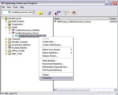 create  branch  clearcase  gui operation  stack