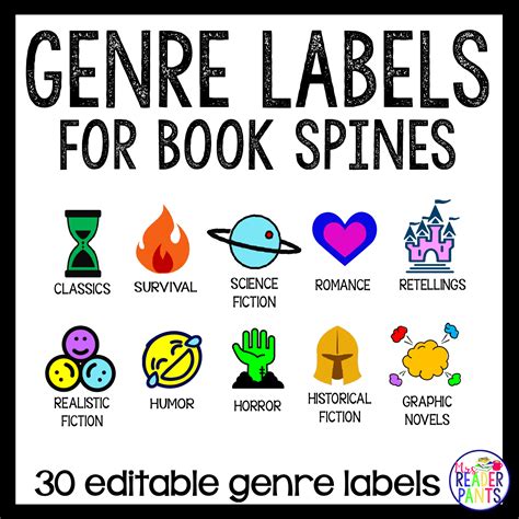 library genre spine labels  book labels  library genrefication  readerpants genre