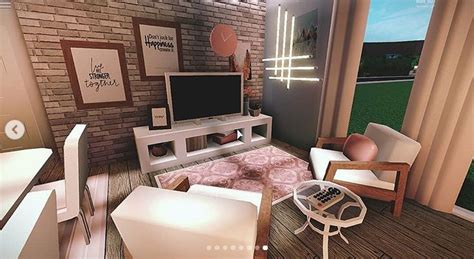 Blush living room | Blush living room, Bloxburg home