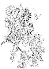 Coloring Pages Fairy Gothic Adults Anime Printable Girl Fantasy Adult Color Plum Sugar Fairies Shark Nutcracker Print Kids Evil School sketch template