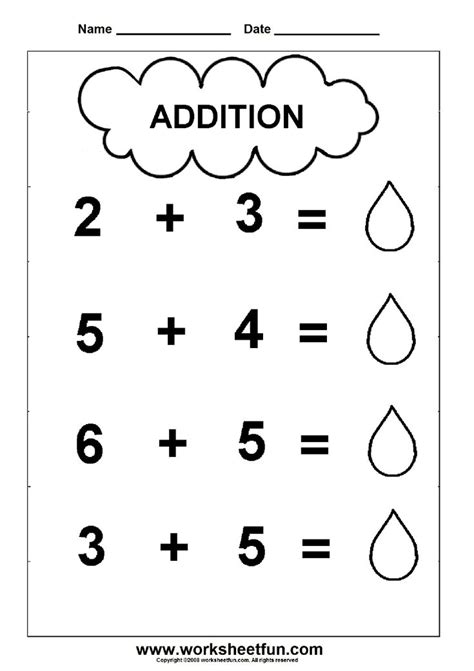 beginner addition  worksheets kindergarten math worksheets