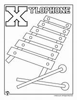 Coloring Alphabet Pages Letter Xylophone Set Worksheets Printable Woojr sketch template