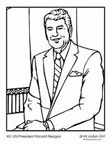 Reagan Ronald Coloring Pages President Presidents Printable George Bush Color Mcdonald Kids Print Clipart Sheets Printables Clip Hawks Wilson Facts sketch template