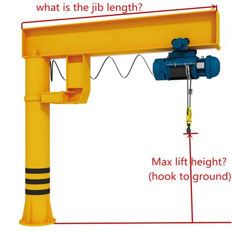 floor mounted column mounted jib crane  sale electric hoist type