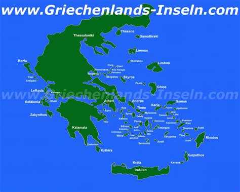 griechenland karte mit allen inseln