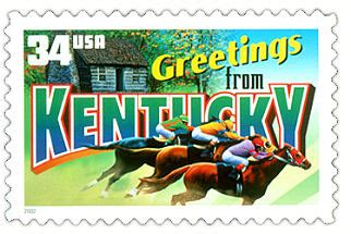 form america commemorative postage stamp  kentucky state