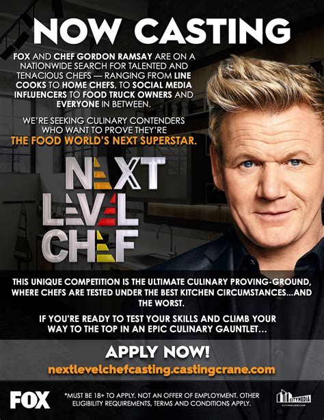 reality tv casting calls now casting nationwide next level chef