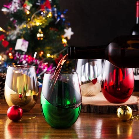 multicolored stemless wine glasses set of 4 myt