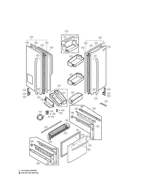 door parts diagram parts list  model lfxsw lg parts refrigerator parts searspartsdirect