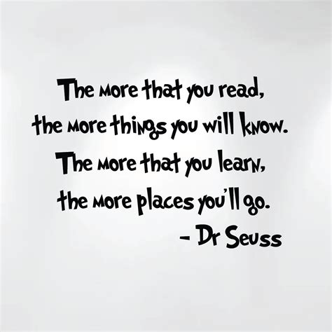 the more that you read dr seuss quote wall decal nursery 1211