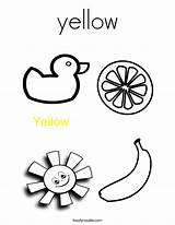 Yellow Coloring Pages Color Worksheets Preschool Twistynoodle Printable Colors Kids Print Crayon Worksheet Activities Template Outline School Teaching Box Noodle sketch template