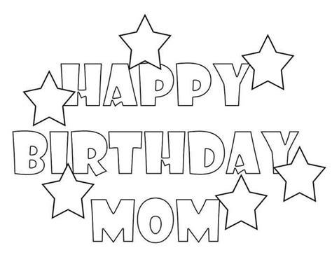 happy birthday mom coloring page happy birthday mommy happy birthday