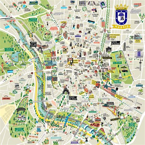 madrid attractions map   printable tourist map madrid waking