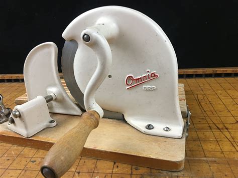 antique omnia hand crank slicer germany