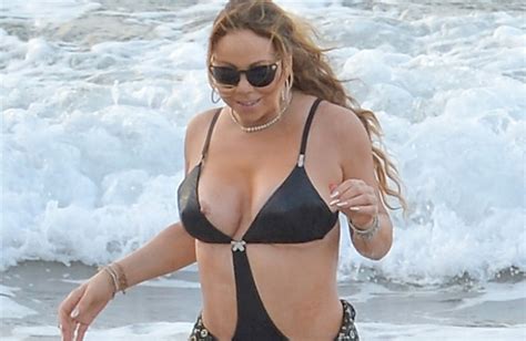 mariah carey nip slip boobs tits bathing suit wet paparazzi celebrity leaks scandals leaked