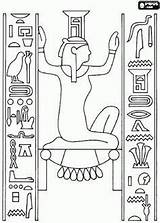Hieroglyphics Colouring Horus Ojo Engraved Goddess Egipto Egypte sketch template