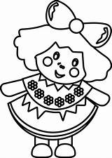 Doll Coloring Color Clipart Pages Kids sketch template