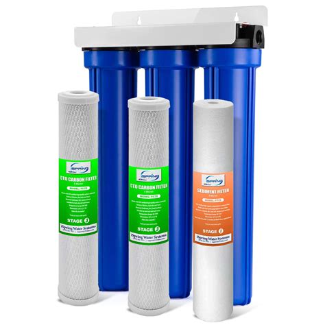ispring wcbo  house  stage water filter system  oversized fine sediment  double