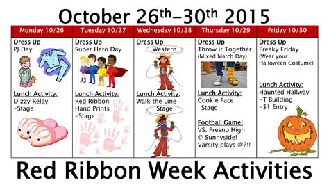 red ribbon week ideas  middle school
