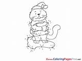 Coloring Pages Cat Christmas Sheet Title sketch template