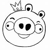Angry Pig Bird King Coloring Birds Color sketch template