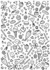 Colouring Sweets Pages Coloring Printable Poster Candy Paper Cute Sheets Wrapping Etsy Own Sweet Adult Kids Choose Board Gift Ice sketch template