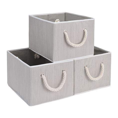 foldable fabric storage boxes  handles bamboo style  pack extra