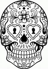 Coloring Pages Skull Adults Detailed Library Clipart Sugar sketch template