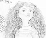 Merida Brave Coloring Pages Disney Sketch Pixar Princesses Face Movie Hair Sketches Looking Surfing Paintingvalley Cinderella Snow Other Click sketch template