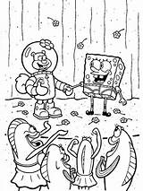 Spongebob Mewarnai Krusty Squarepants Krab Krabs Reaction Squidward sketch template
