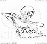 Rafting Water Clipart Boy Cartoon Illustration Royalty Toonaday Vector Raft Getdrawings Drawing sketch template