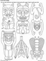 Totem Poles Tribal Haida Northwest Culture Indiana sketch template