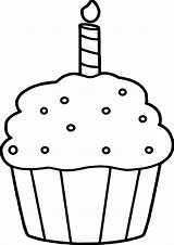 Coloring Clipart Cupcake Pages Birthday Cake Cup Muffin Printable Cupcakes Kids Dibujos Para Colouring Colorear Card Imprimir Cumpleaños Template Outline sketch template