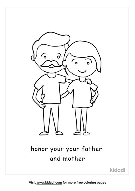 honor  father  mother coloring page coloring page
