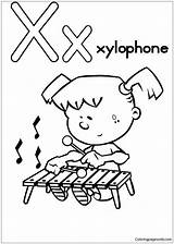 Letter Xylophone Coloring Color Pages sketch template
