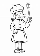 Chef Coloring Pages Girl Kids Coloriage Little Sheet Chefmaster Dessin Cartoon Drawing Color Printable Colorier Mewarnai Et Kitty Hello Coloringpagesfortoddlers sketch template