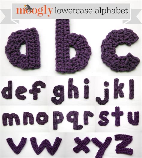 crochet patterns  moogly lowercase alphabet