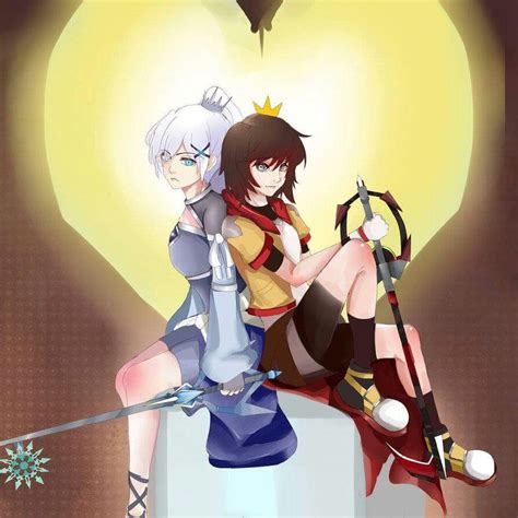 rwby kingdom hearts crossover ruby rose and weiss schnee ruby x weiss