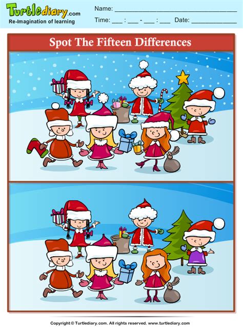 christmas worksheets spot  difference  images  preschool