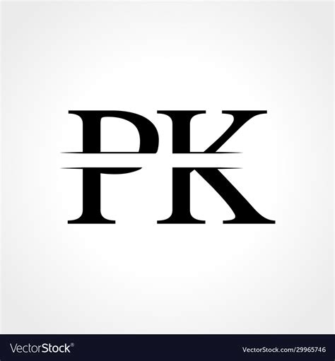 initial monogram letter pk logo design template vector image
