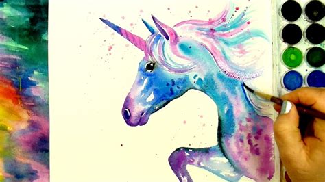 paint  color  beautiful unicorn  simple watercolor speed